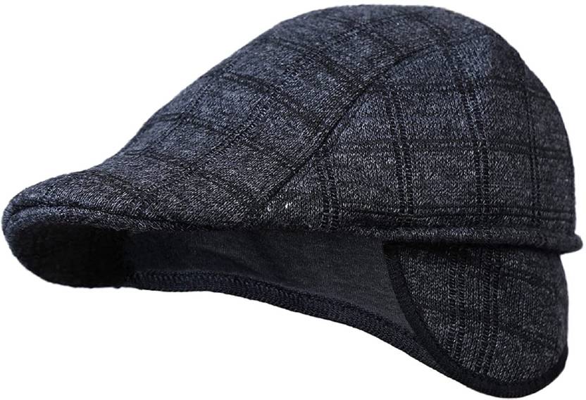 Ray of light black check flat cap view 1