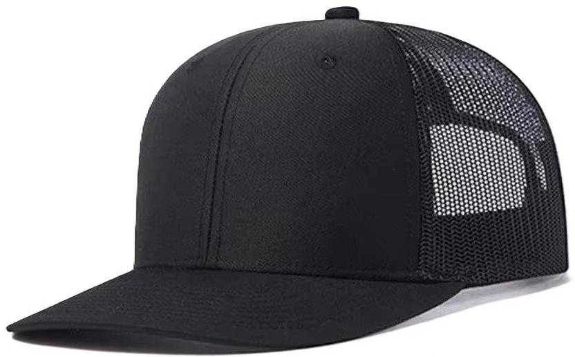 Ray of light black flat-brim trucker cap view 1