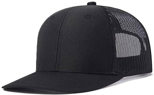 Ray of light black flat-brim trucker cap view 1