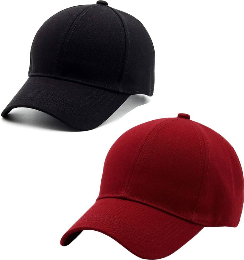 Ray of light black & maroon baseball caps – set of 2 view 1