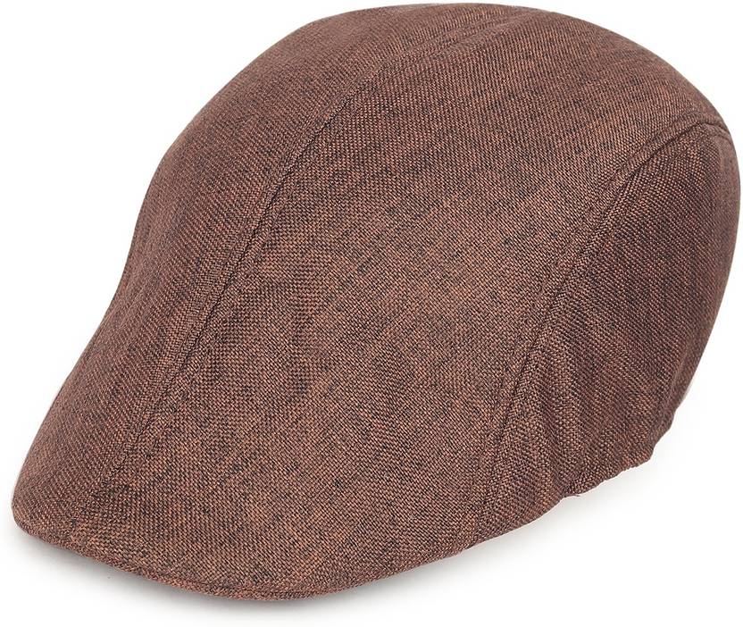 Ray of light brown textured flat cap view 1