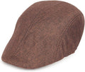 Ray of light brown textured flat cap view 1