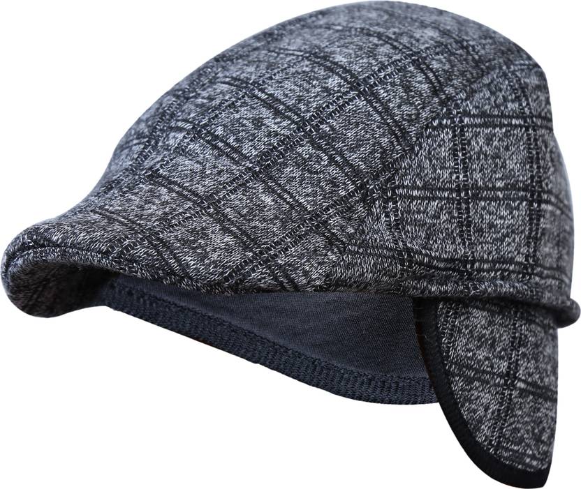 Ray of light grey check flat cap view 1
