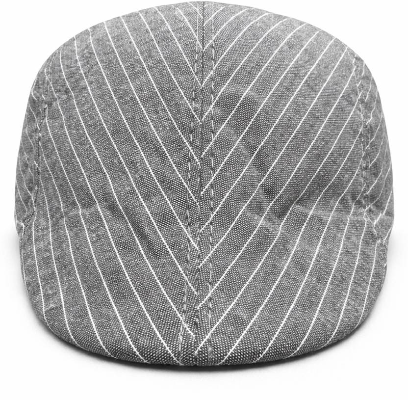 Ray of light grey pinstripe flat cap view 2