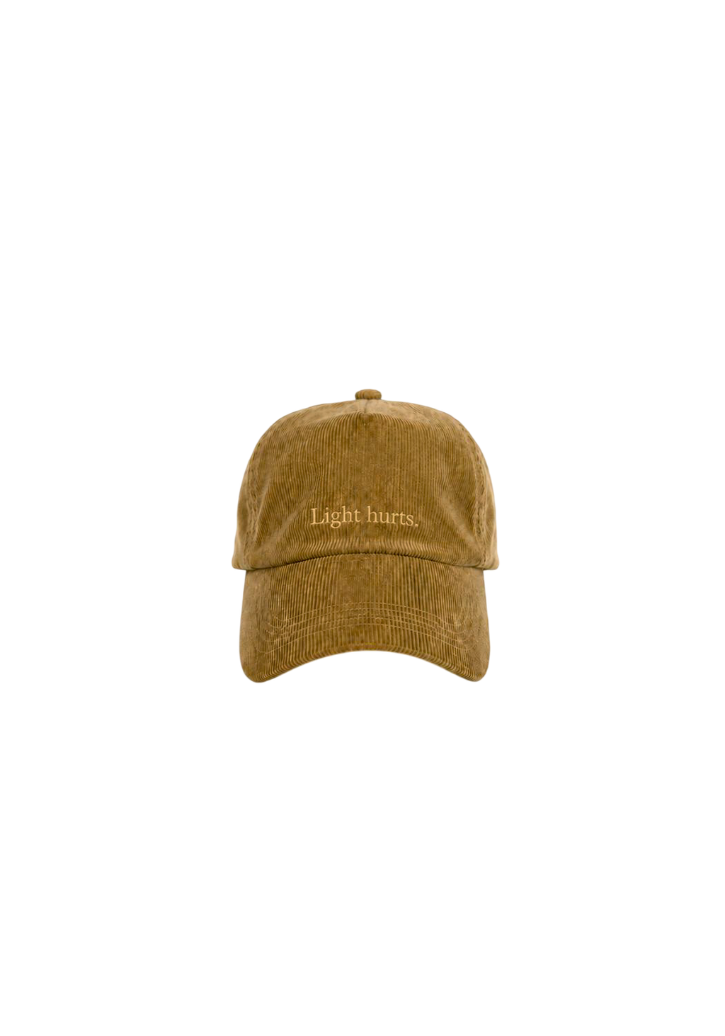 Ray of Light Light Hurts corduroy cap in Beige - front view