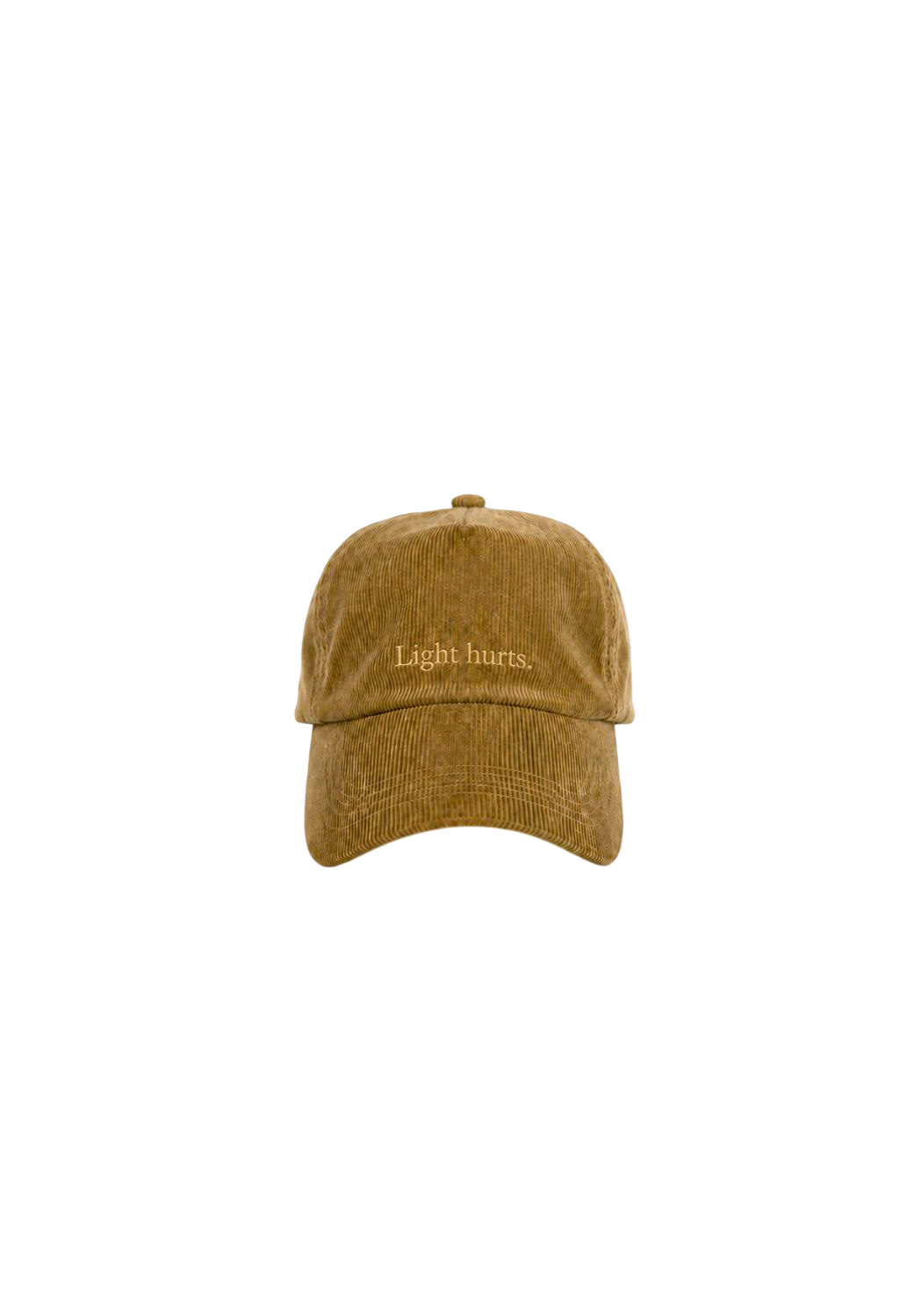 Ray of Light Light Hurts corduroy cap in Beige - front view