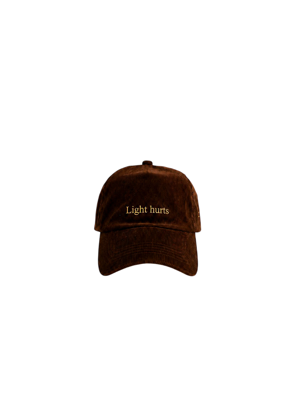 Ray of Light Light Hurts corduroy cap in Brown - front view