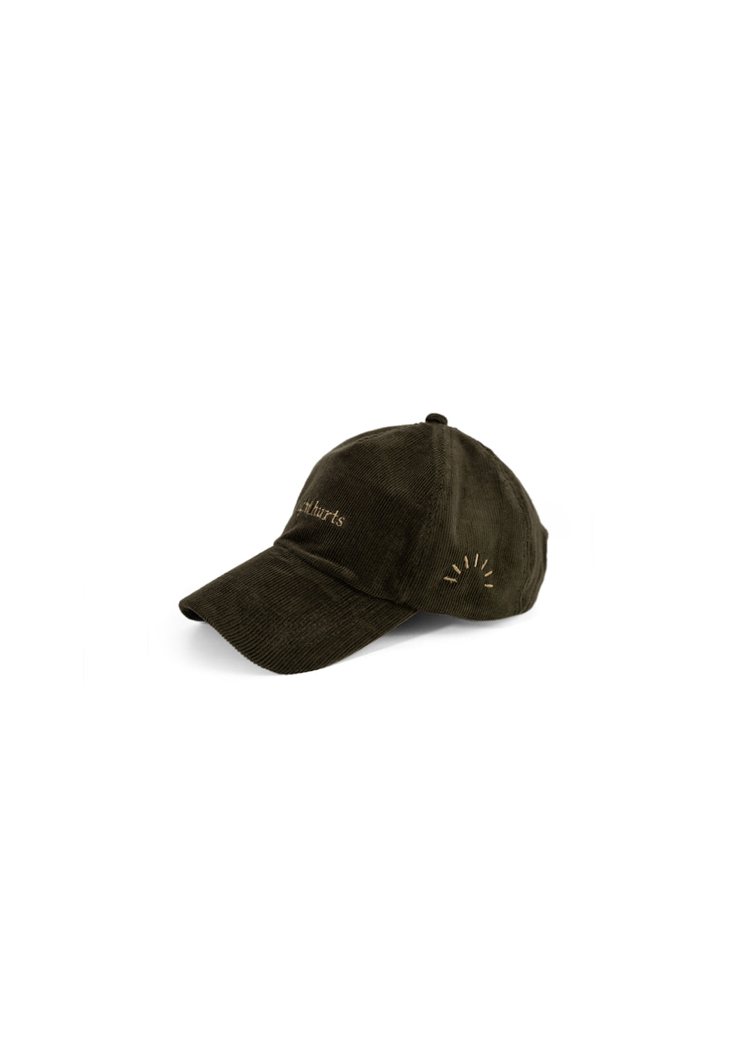 Ray of Light Light Hurts corduroy cap in Olive Green - left view