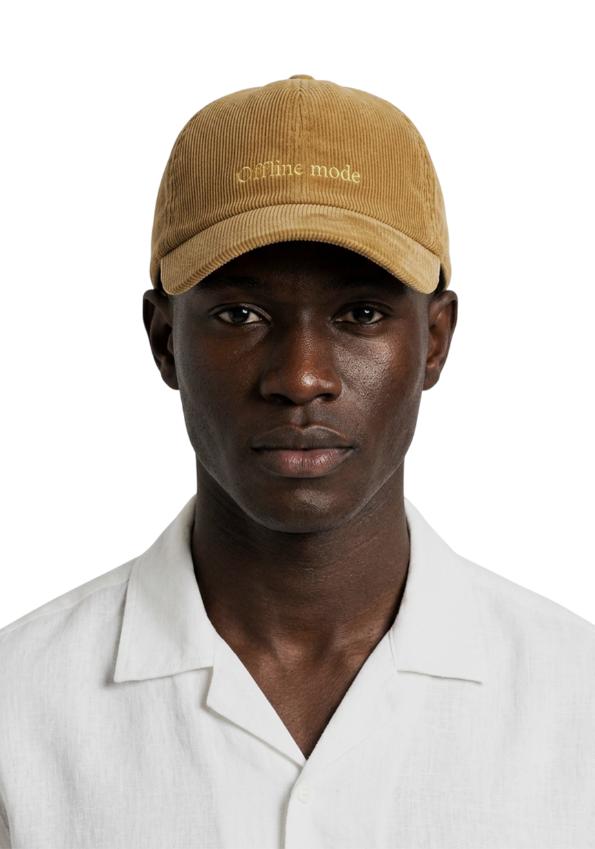 Ray of Light Offline Mode corduroy cap in Beige - model view