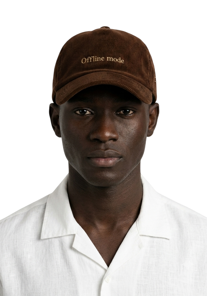 Ray of Light Offline Mode corduroy cap in Brown - model view