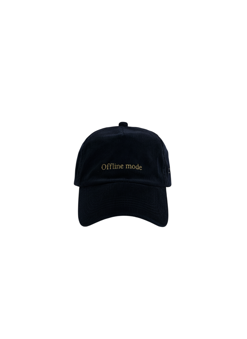 Ray of Light Offline Mode corduroy cap in Navy Blue - front view