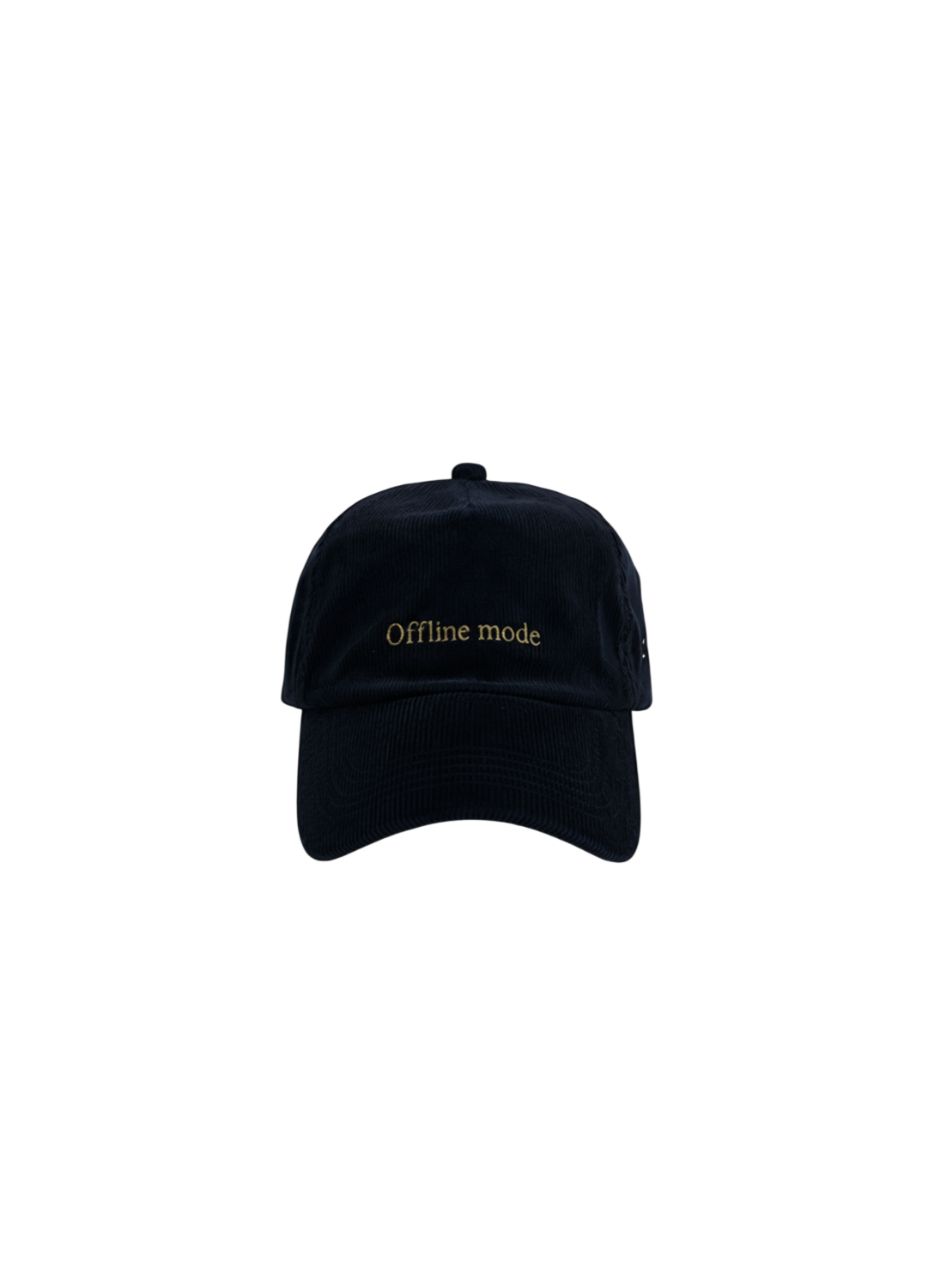 Ray of Light Offline Mode corduroy cap in Navy Blue - front view