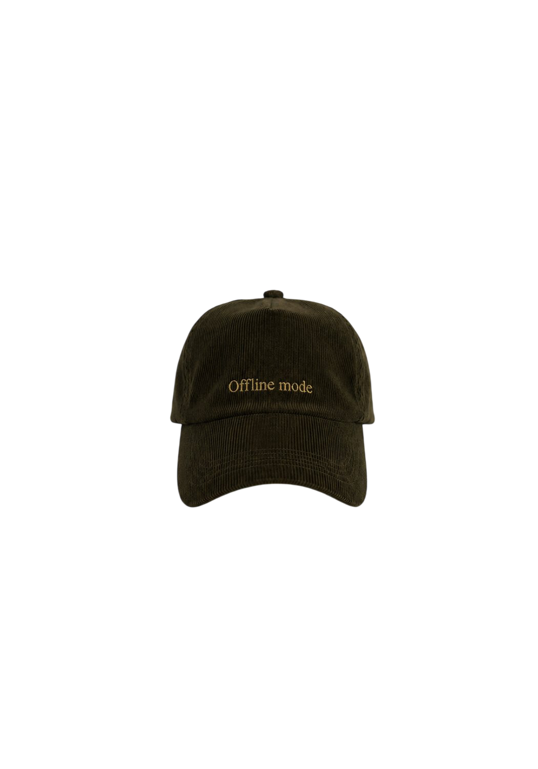 Ray of Light Offline Mode corduroy cap in Olive Green - front view