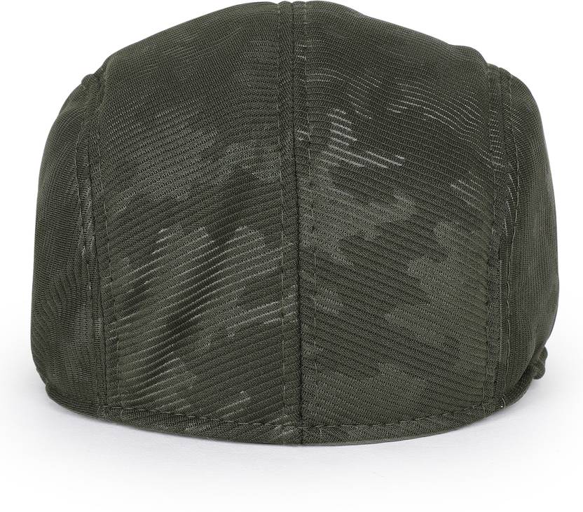 Ray of light olive textured flat cap view 2