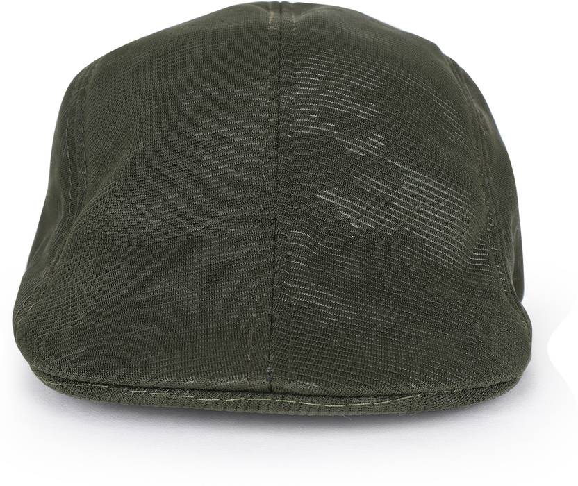 Ray of light olive textured flat cap view 4