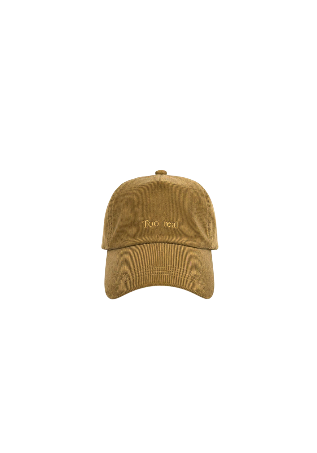 Ray of Light Too Real corduroy cap in Beige - front view