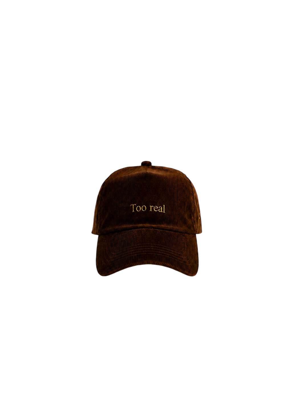 Ray of Light Too Real corduroy cap in Brown - front view