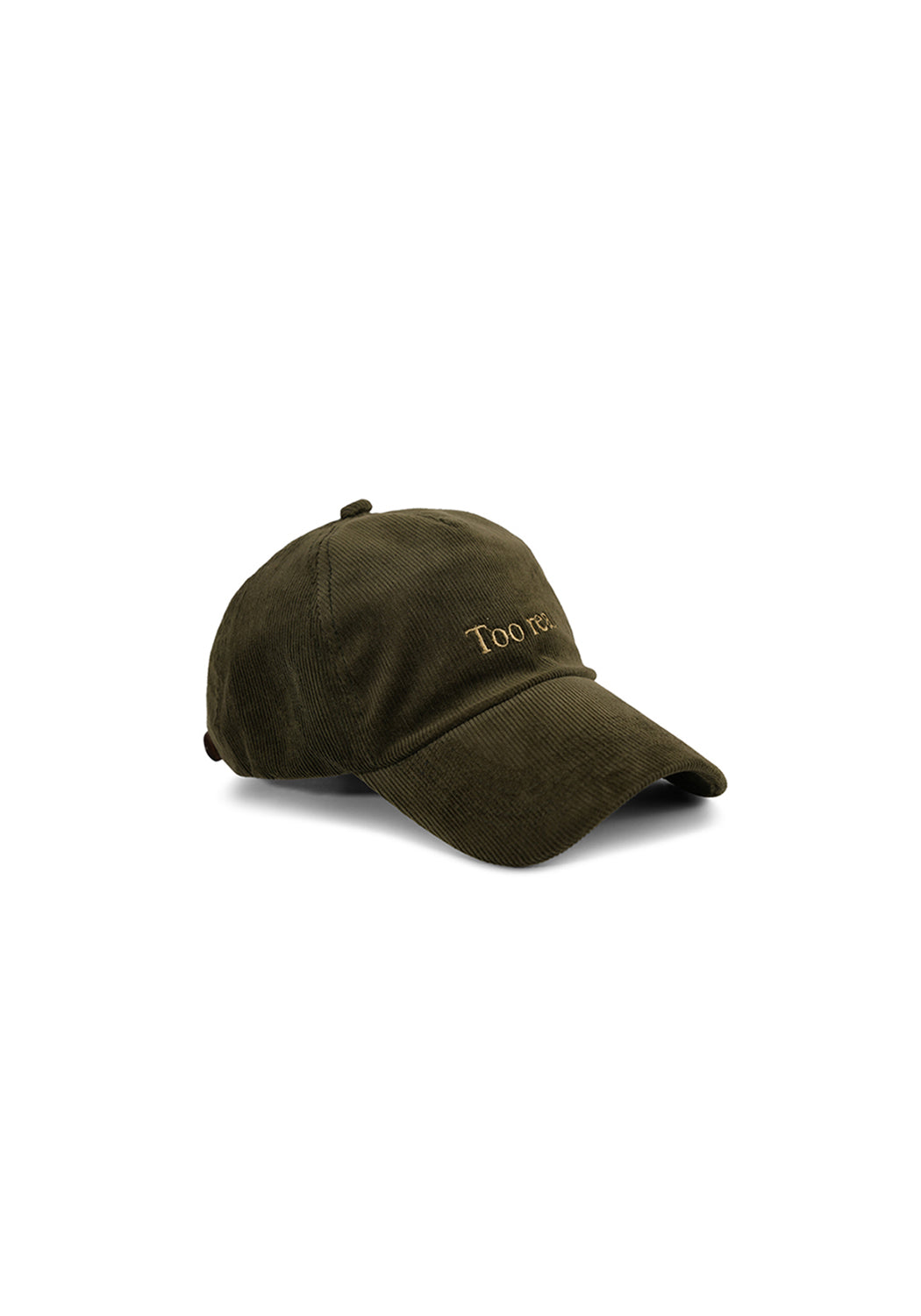 Ray of Light Too Real corduroy cap in Olive Green - right view