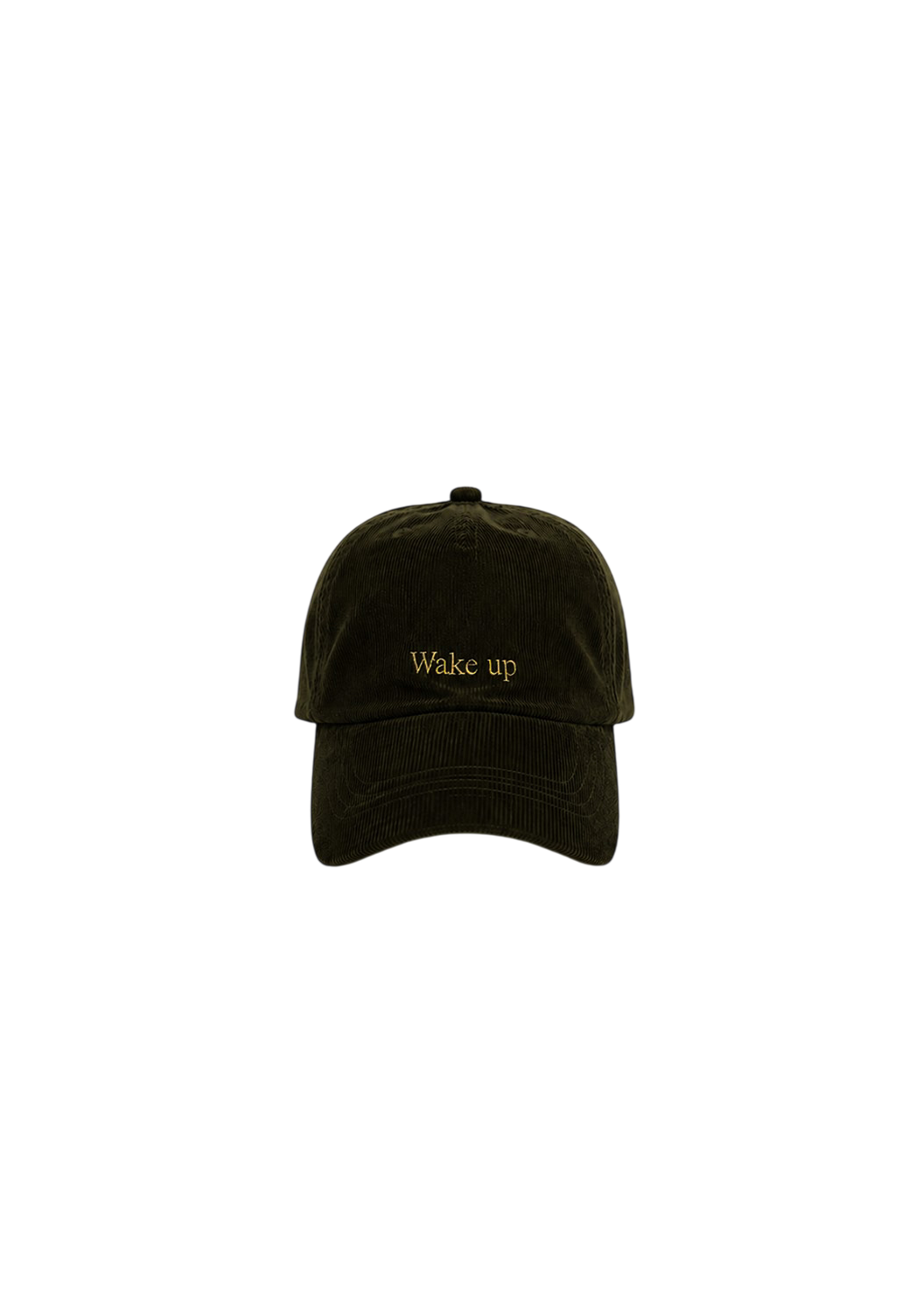 Ray of Light Wake Up corduroy cap in Olive Green - front view