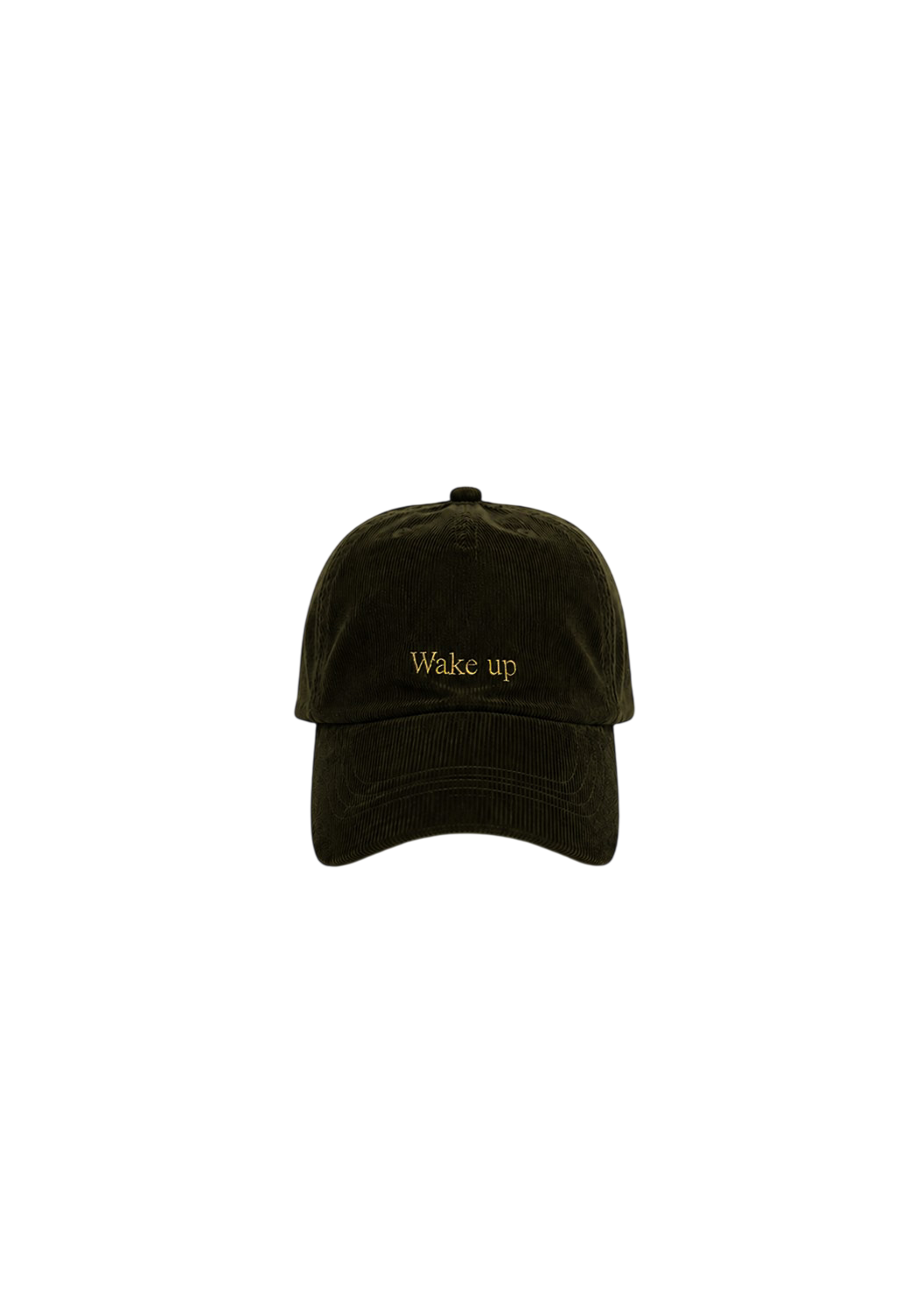 Ray of Light Wake Up corduroy cap in Olive Green - front view