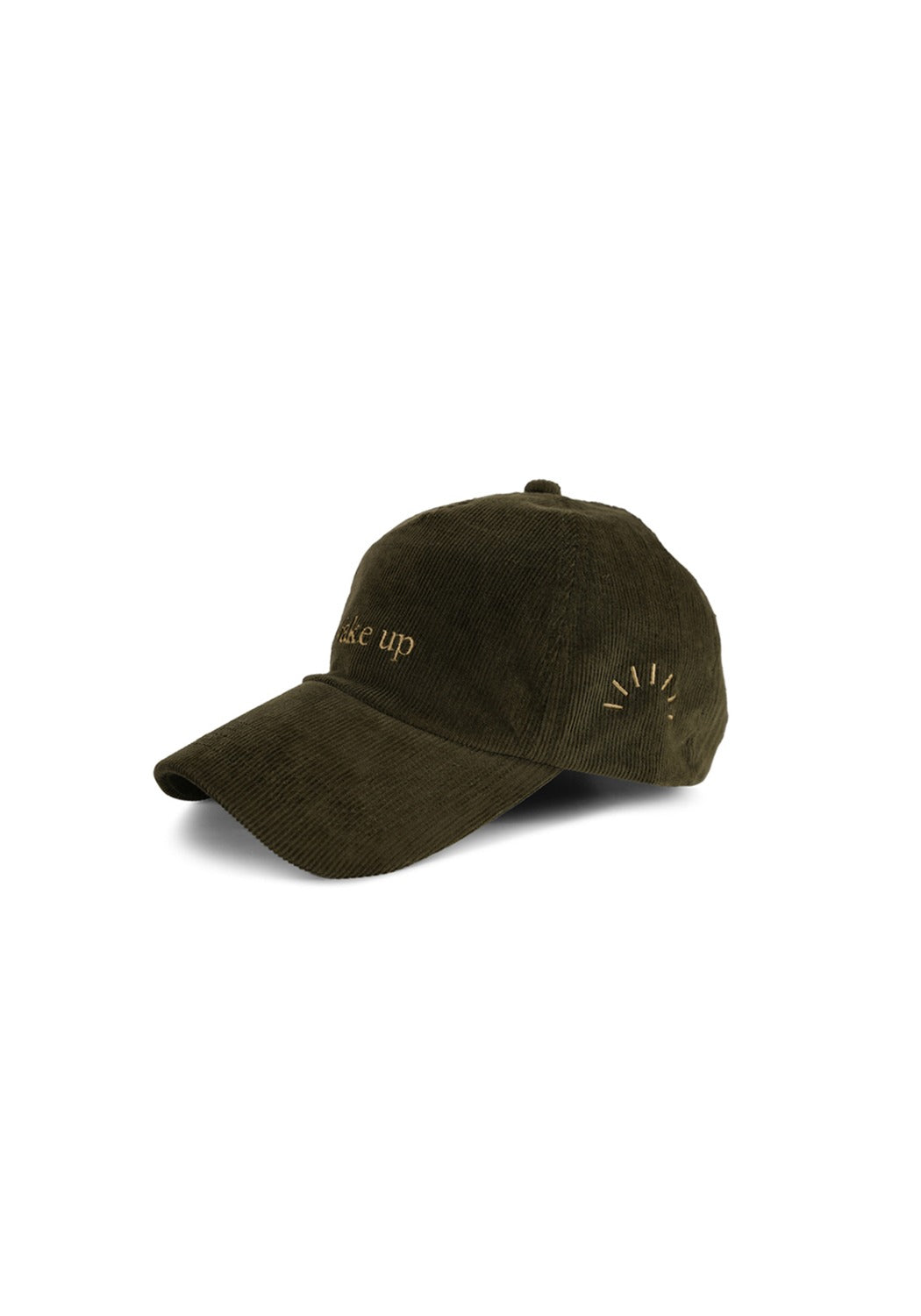 Ray of Light Wake Up corduroy cap in Olive Green - left view