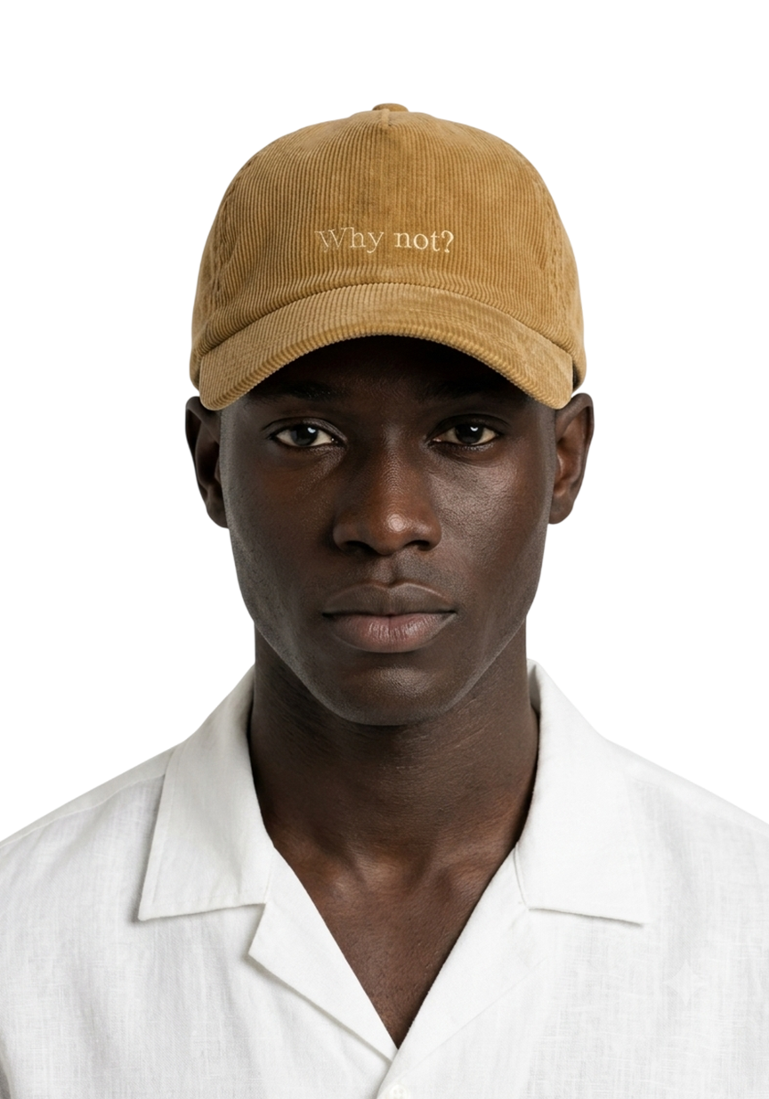 Ray of Light Why Not corduroy cap in Beige - model view