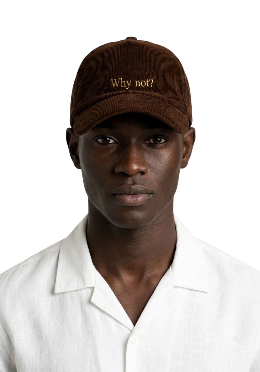 Ray of Light Why Not corduroy cap in Brown - model view