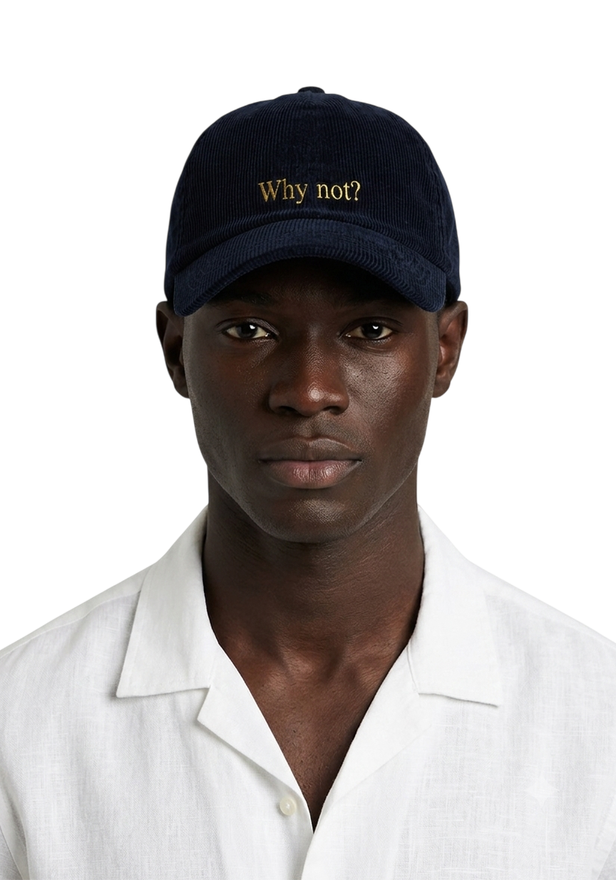 Ray of Light Why Not corduroy cap in Navy Blue - model view